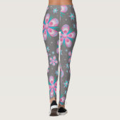 Leggings Guêtres roses lunatiques de yoga de texture de (Dos)
