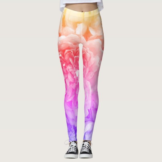Leggings Guêtres roses multicolores (Devant)