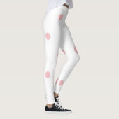Leggings Guêtres roses rose et blanc de point de polka (Droite)