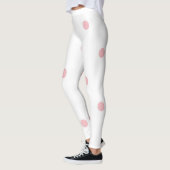 Leggings Guêtres roses rose et blanc de point de polka (Gauche)