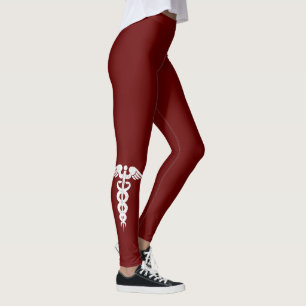 Leggings Guêtres rouge foncé de symbole Médicale de cadu