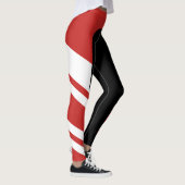 Leggings Guêtres rouges/blanches/noires de bande latérale (Droite)
