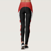 Leggings Guêtres rouges/blanches/noires de bande latérale (Dos)