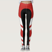 Leggings Guêtres rouges/blanches/noires de bande latérale (Devant)