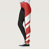 Leggings Guêtres rouges/blanches/noires de bande latérale (Gauche)