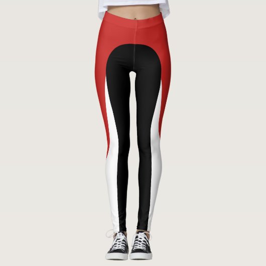 Leggings Guêtres rouges/de blanc/noir motif (Devant)