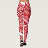 Leggings Guêtres rouges de mandala (Dos)
