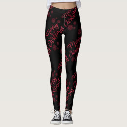 Leggings Guêtres rouges de noir de parties scintillantes de