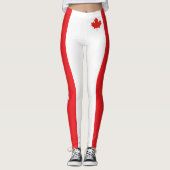 Leggings Guêtres rouges et blanches de drapeau du Canada (Devant)