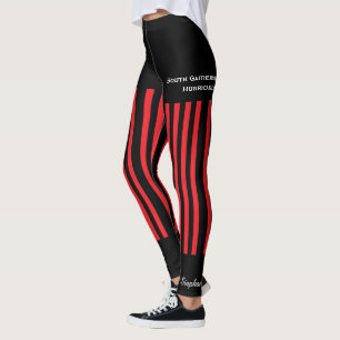 Leggings Guêtres rouges et noires d'équipe/club avec de