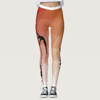 Leggings Guêtres rouges et oranges de danse et de forme