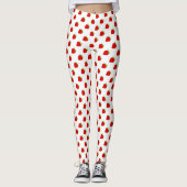 Leggings Guêtres rouges mignonnes de motif de fraise (Devant)