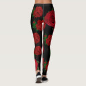 Leggings Guêtres rouges sang de roses (Dos)