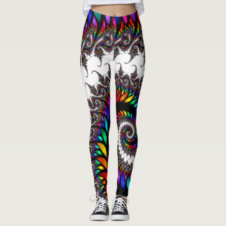 Leggings Guêtres se développantes en spirales de fractale
