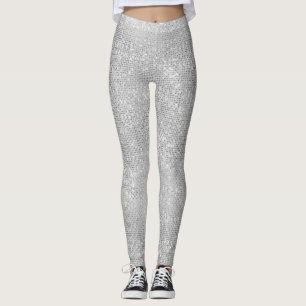 Leggings Guêtres Shimmery d'étincelle argentée