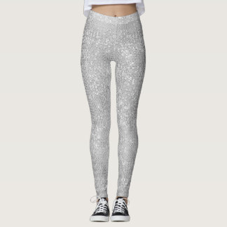 Leggings Guêtres Shimmery d'étincelle argentée