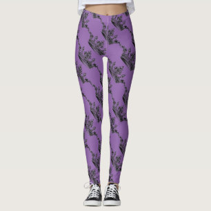 Leggings Guêtres sportives d'Athleisure de couronne pourpr