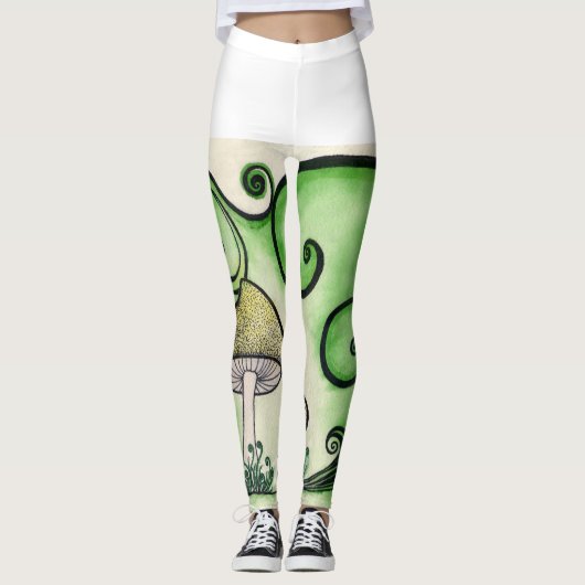 Leggings Guêtres tourbillonnantes de champignon (Devant)