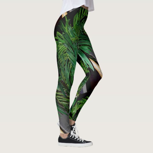 Leggings Guêtres tropicales sauvages de palmier de jungle (Droite)