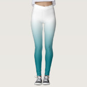 Leggings Guêtres turquoises blanches d'Ombre (Devant)