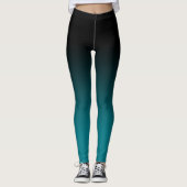 Leggings Guêtres turquoises noires d'Ombre (Devant)