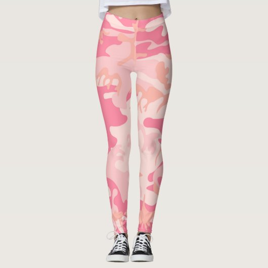 Leggings Guêtres urbaines de Camo de roses pâles (Devant)