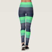 Leggings Guêtres vertes au néon de rayure de lueur (Dos)