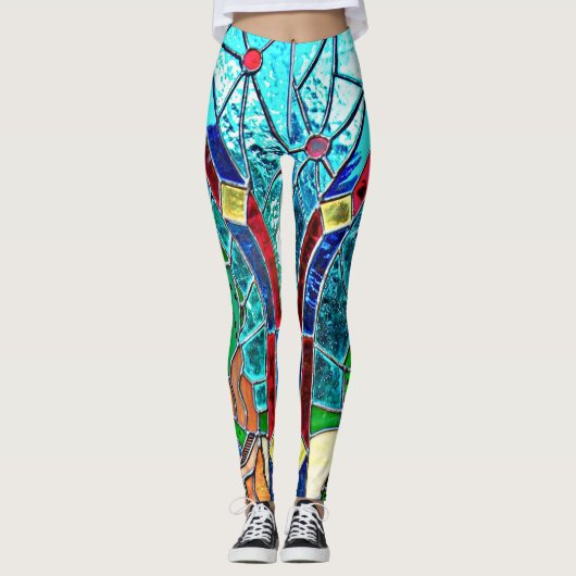 Leggings Guêtres vertes de château de magicien d'Oz (Devant)