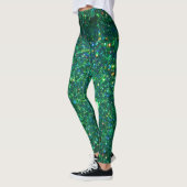 Leggings Guêtres vertes de parties scintillantes (Gauche)