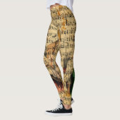 Leggings Guêtres victoriennes d'aquarelle de feuille de (Gauche)