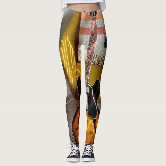 Leggings Guitare acoustique mignonne (Devant)