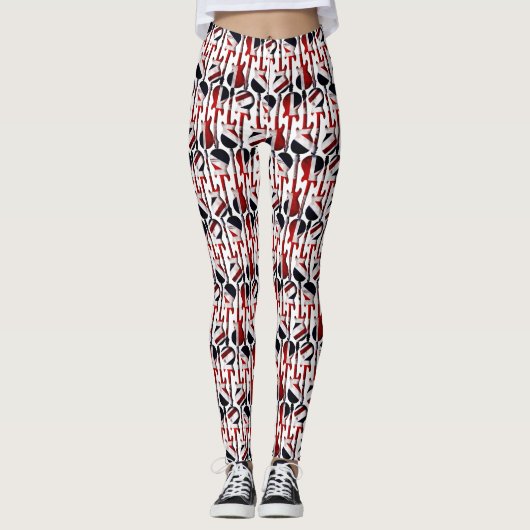 Leggings Guitare - Union Jack British England Drapeau du Ro (Devant)