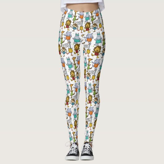 Leggings Gymnase Jungle Exercice Animaux (Devant)