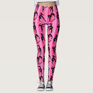 LEGGINGS GYMNASTIQUES DE GYMNASTIQUE DE STRICTE ROSE
