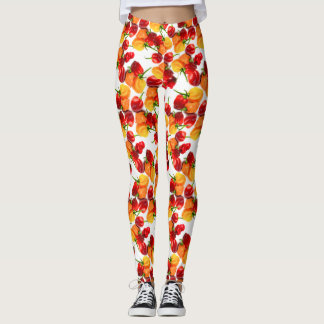 Leggings Habanero Chiliers Rouges Poivrons Orange Chaud