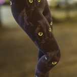 Leggings Habillement Motif noir Cat Green Eyes<br><div class="desc">Un chat noir aux yeux verts. Oeuvre basée sur mon chat noir que j'aime beaucoup</div>