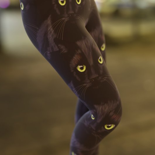 Leggings Habillement Motif noir Cat Green Eyes