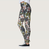 LEGGINGS HAIKU/ FLEURS DE PRINTEMPS JAUNE ROSE BLANC NOIR (Gauche)