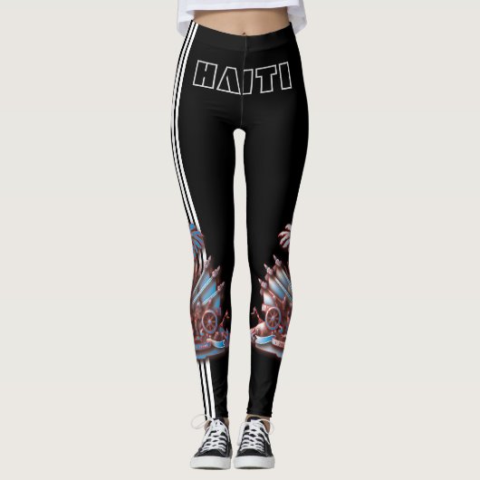 LEGGINGS HAITI FLAG NOIR ACD HAVIC (Devant)