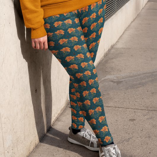 Leggings Halloween, Araignées, Poissons, Lys orange, Whimsy