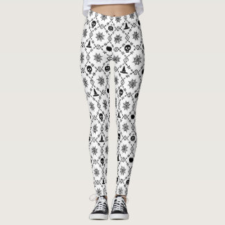 Leggings Halloween avec des sculptures noires