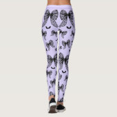 Leggings Halloween Black Bow Coquette Purple Witch Name (Dos)