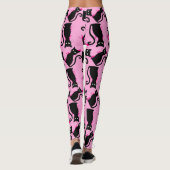Leggings halloween black cat witch pink (Dos)