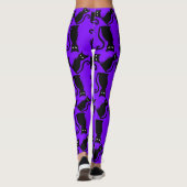 Leggings halloween black cat witch purple (Dos)