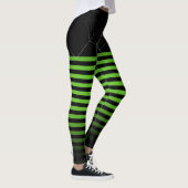 Leggings Halloween Black green spider web stripes ombre (Droite)