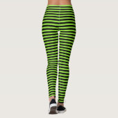 Leggings Halloween Black Green Stripes Sorcière Costume Par (Dos)