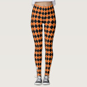 Leggings Halloween Black & Orange Ghost Citrouille (Devant)