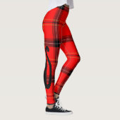 Leggings Halloween Chat Noir Plaid Automne Orange (Droite)