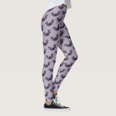 Leggings Halloween chauves-souris violette Éffrayante effro (Droite)