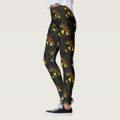 Leggings Halloween Citrouille cosmique Espace extra-atmosph (Gauche)